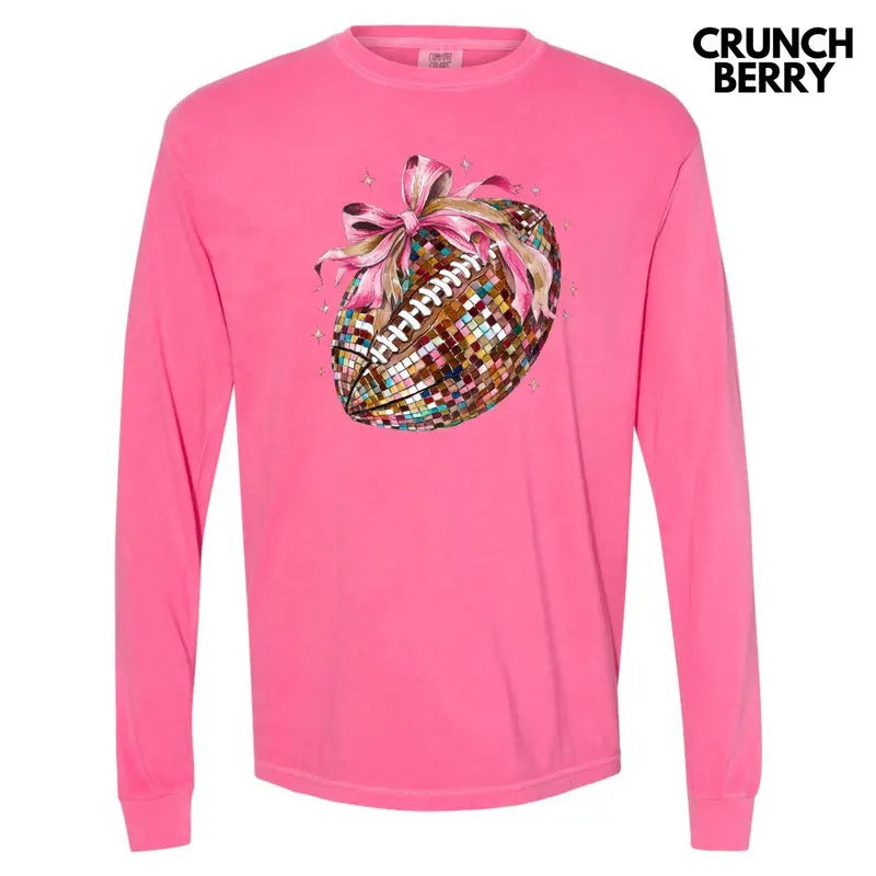 Dazzling Disco Football Long Sleeve Comfort Colors 'NLB' T-Shirts