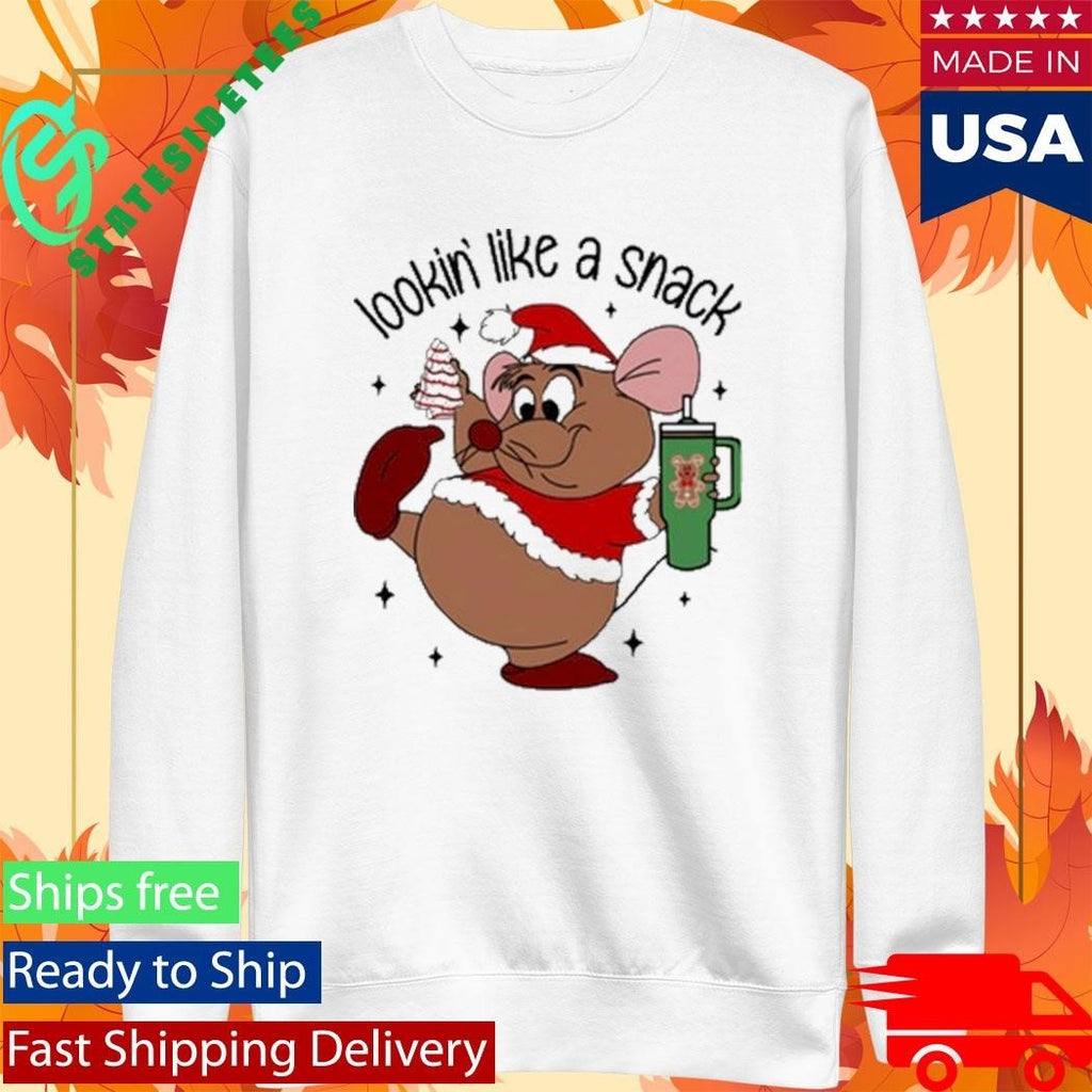 Deanna Looking Like A Snack Christmas Cartoon Mouse Shirt Unisex , , , Long Sleeve Tee