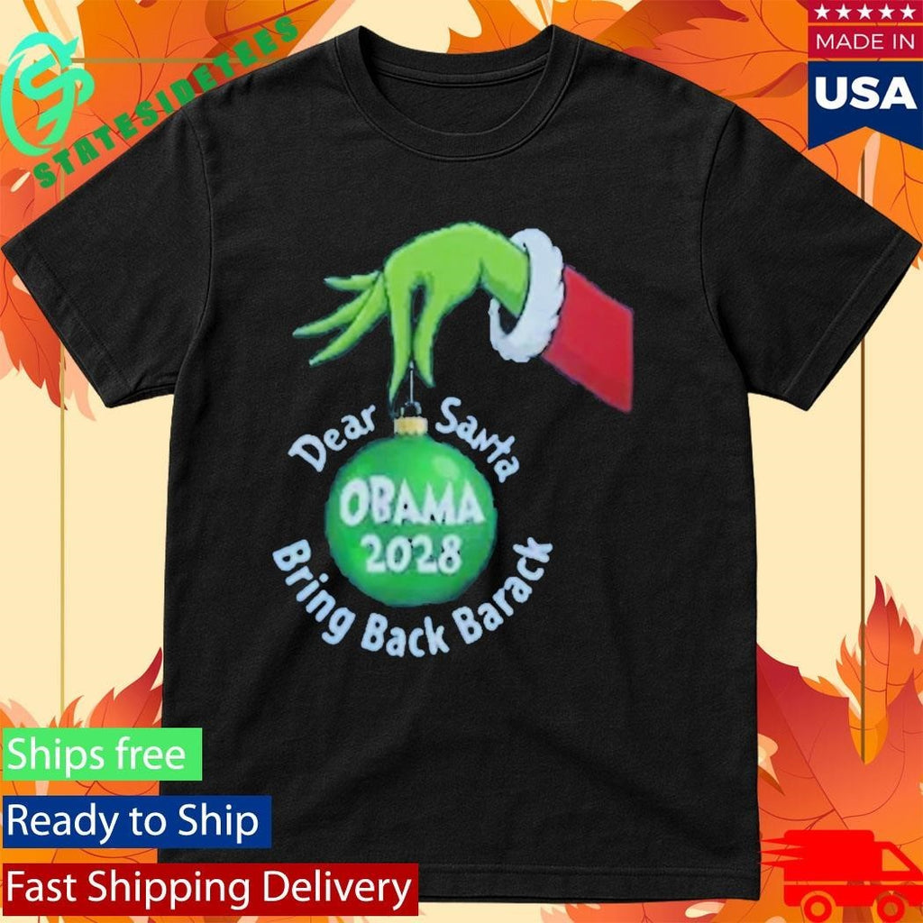 Dear Santa Bring Back Barack 2028 Shirt Unisex , , , Long Sleeve Tee