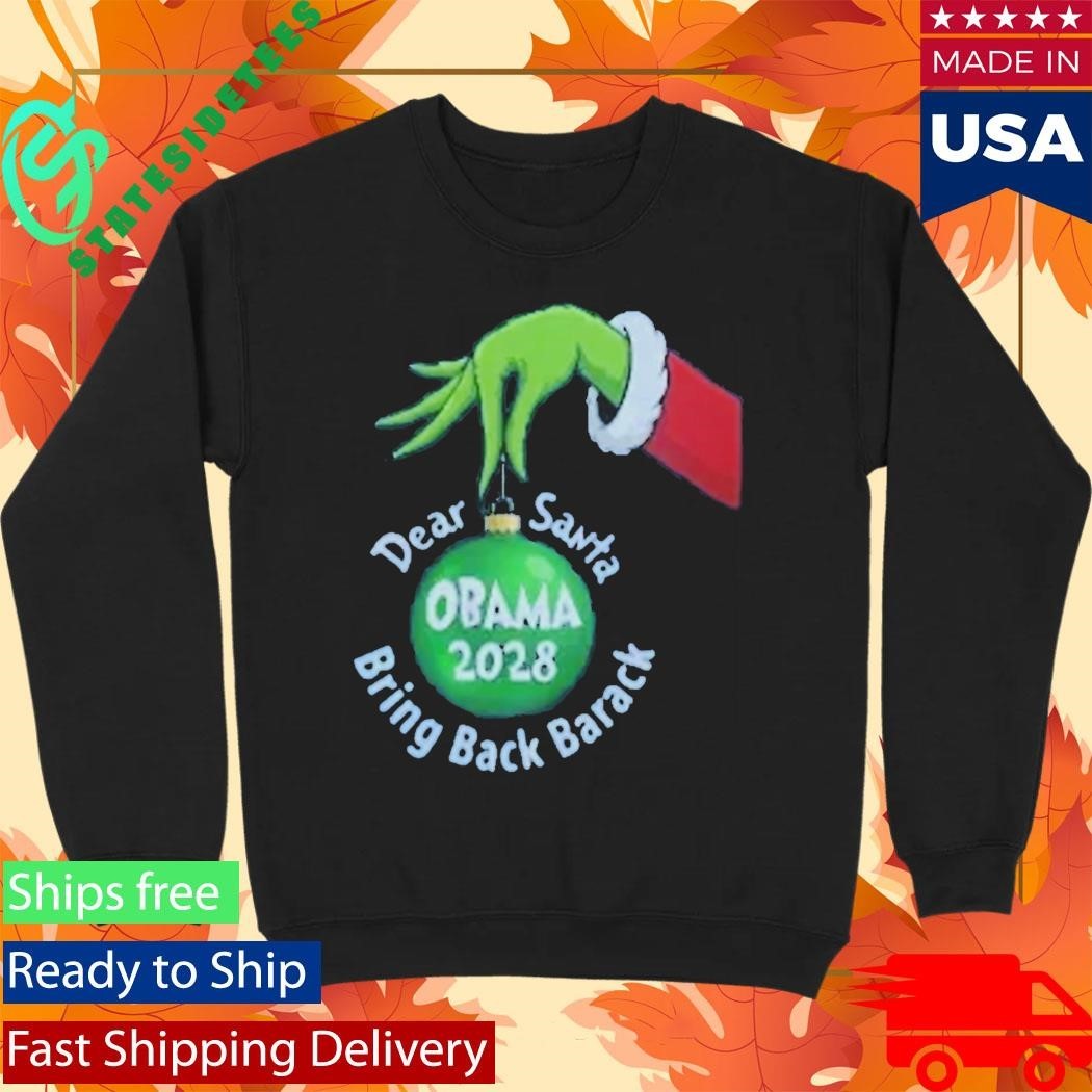 Dear Santa Bring Back Barack 2028 Shirt Unisex , , , Long Sleeve Tee