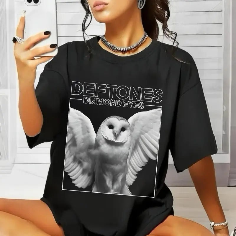 Deftones Tour Rock Band Diamond Eyes Album Rock Music Band Menswear Y2k Deftones Gothic Emo Girl Tops Grunge 2000s Y2k Streetwear Summer Vintage Casual (1)
