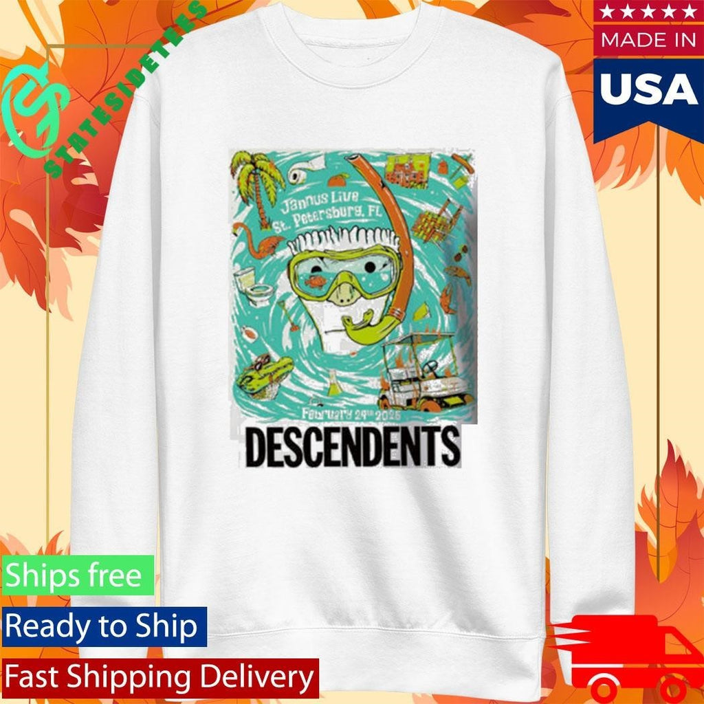 Descendents Venue Poster Show At Jannus Live In St Petersburg FL On February 24 2026 Shirt