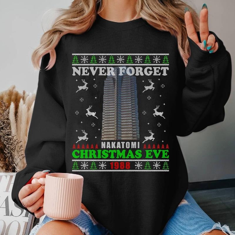 Die Hard Never Forget Nakatomi Plaza Eve 1988 Ugly Die Hard John McClane Movie Shirt T-Shirts
