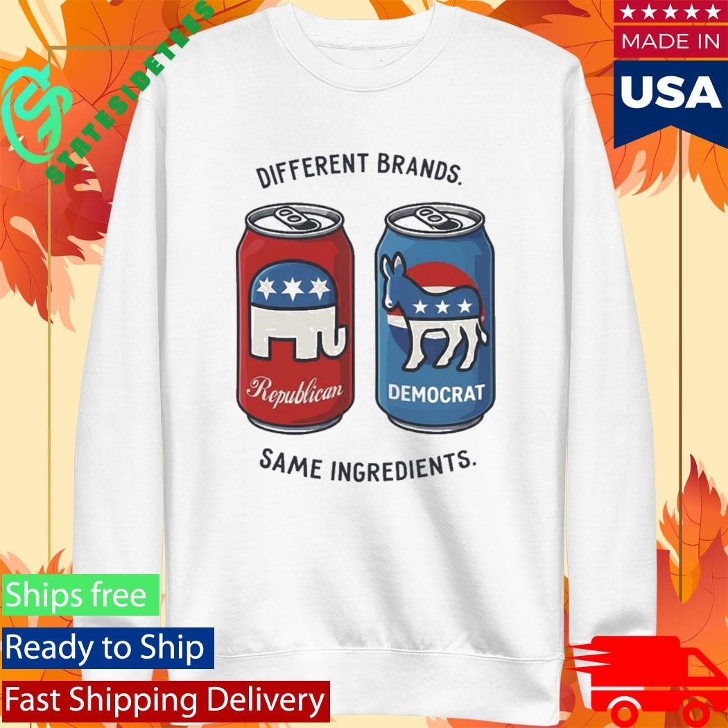 Different Brands Same Ingredients Bold Political Satire Shirt Unisex , , , Long Sleeve Tee