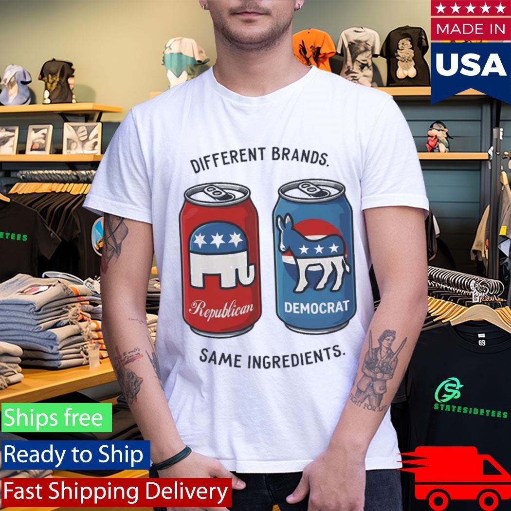 Different Brands Same Ingredients Bold Political Satire Shirt Unisex , , , Long Sleeve Tee
