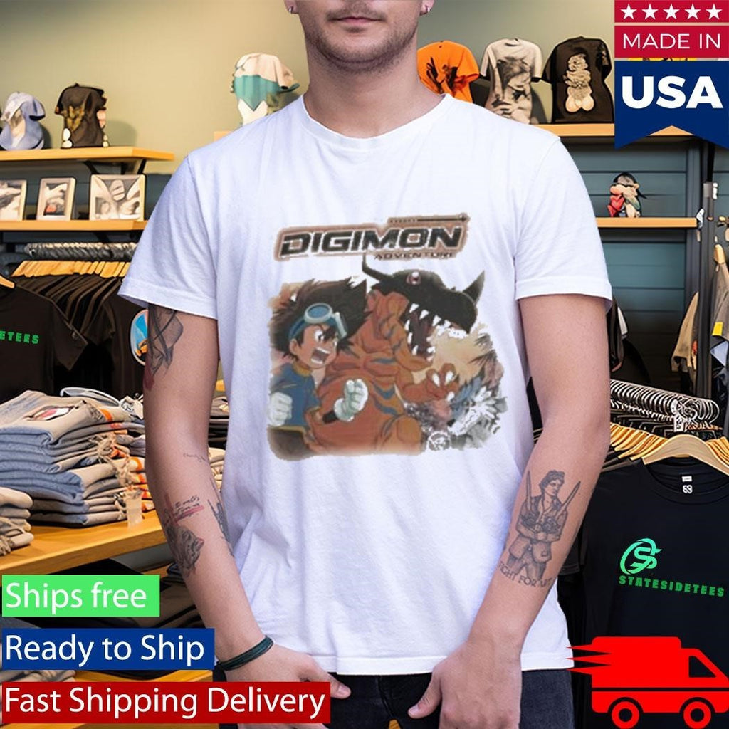 Digimon Tai Greymon Jumbo Print Shirt Unisex , , , Long Sleeve Tee