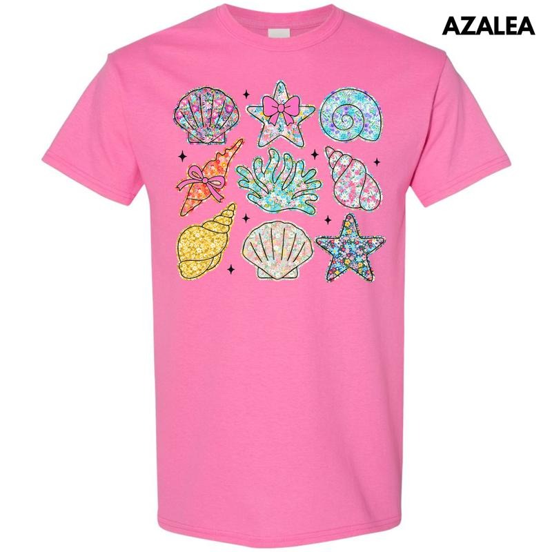 Ditzy Seashell Collage Gildan Short Sleeve 'NLB' T-Shirts