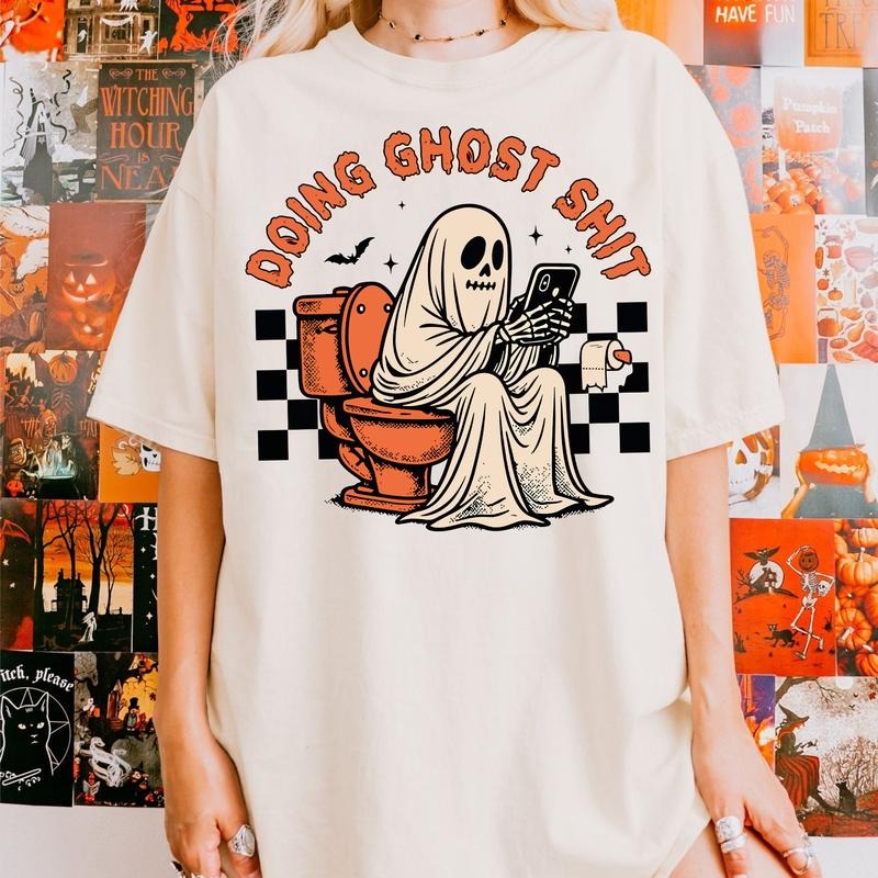 Doing Ghost Shit Shirt Funny Halloween FUNNY Shirt T-Shirts
