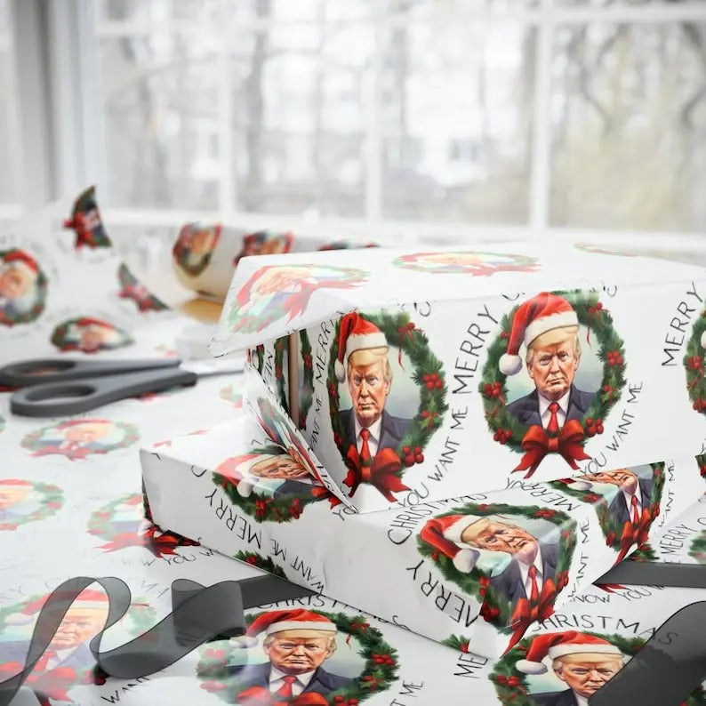 Donald Trump Wrapping Paper Funny Pro Trump Wrapping Paper You Know You Want Me Funny Wrapping Paper Miss Me Yet MAGA Wrap T-Shirts