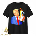 Donald Trump smoking US vs Iran fire Ali Khamenei photo tee Unisex , , , Long Sleeve Tee