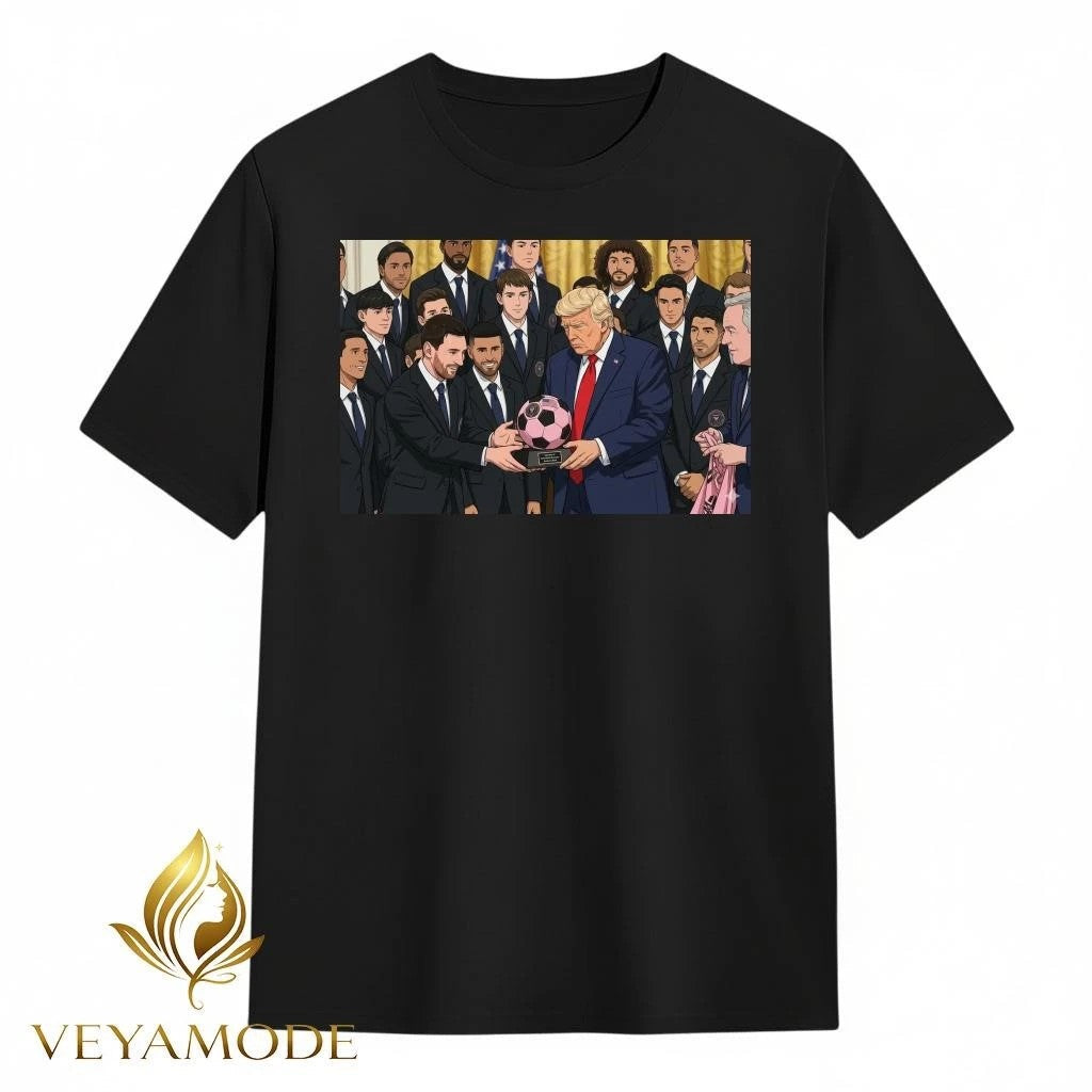 Donald Trump vs Messi and ball signature anime tee Unisex , , , Long Sleeve Tee
