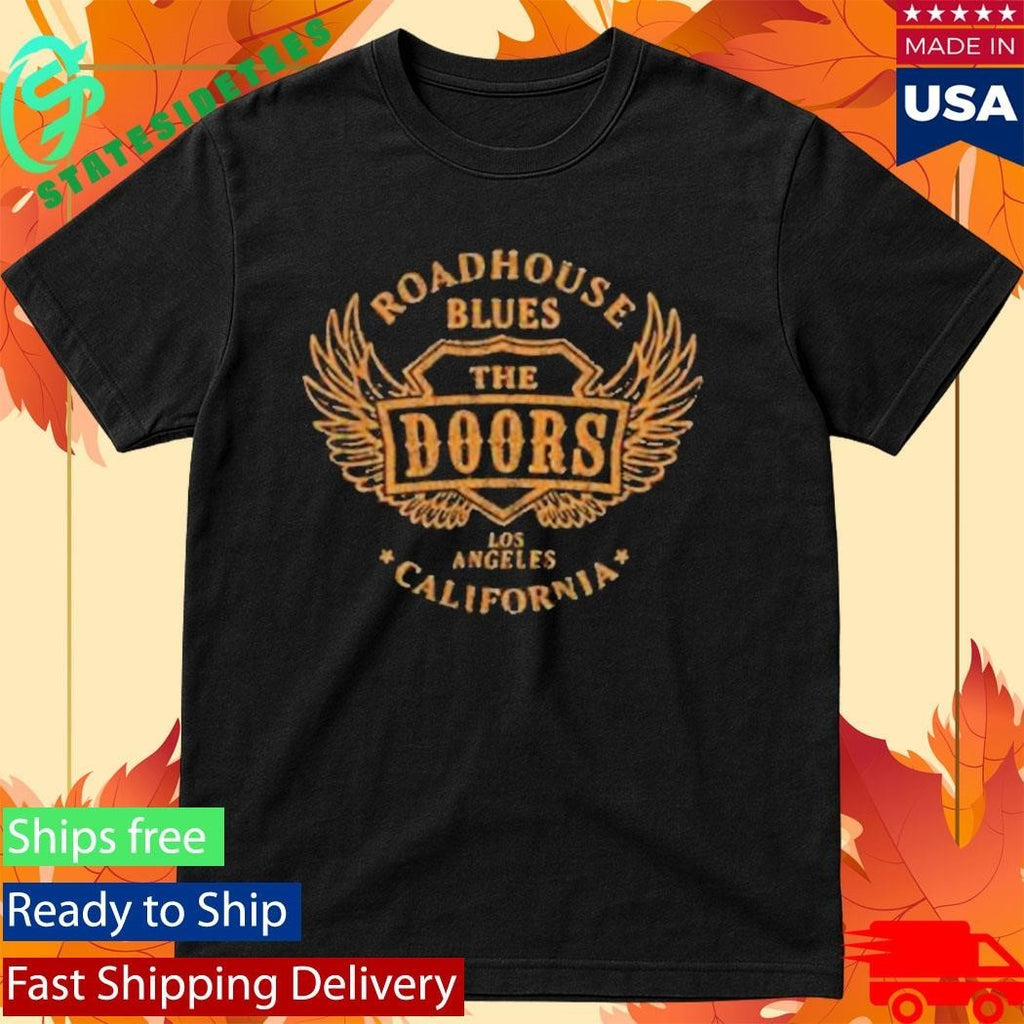 Doors Roadhouse Blues Black Orange Unisex , , , Long Sleeve Tee