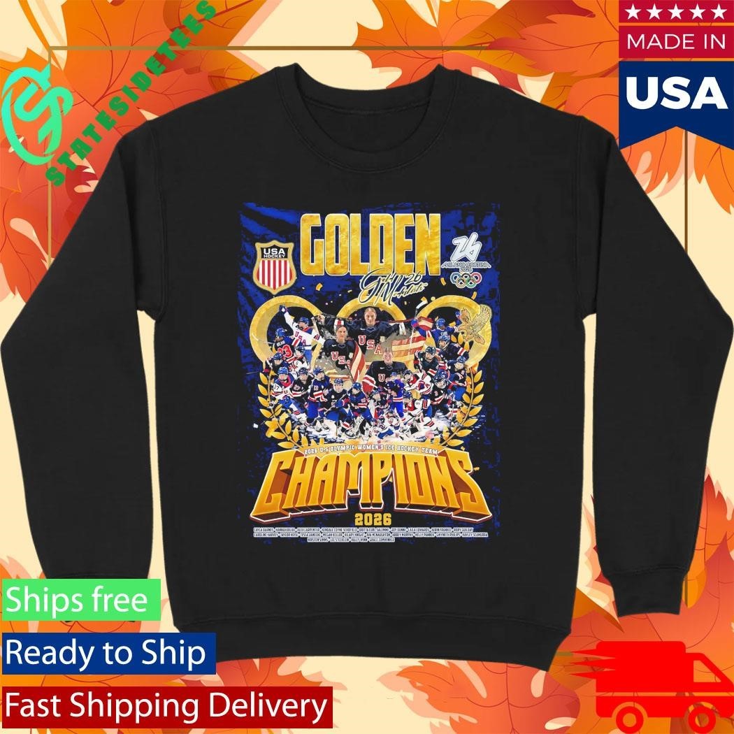 Double Gold Medalists 2026 Us Olympic Women’s Ice Hockey Team Champions Shirt Unisex , , , Long Sleeve Tee