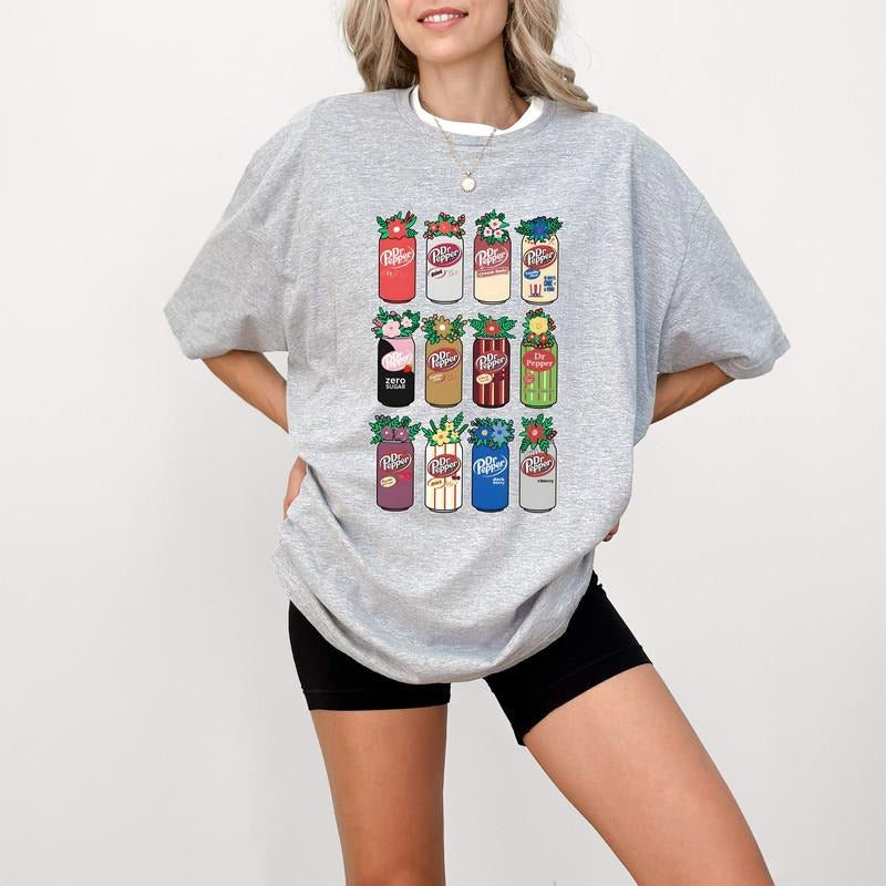 Dr Pepper T Shirt Cute Dr Pepper Floral Dr Pepper Dr Pepper Bow Dr Pepper Pink Bow Shirt Y2K Soda Shirt T-Shirts