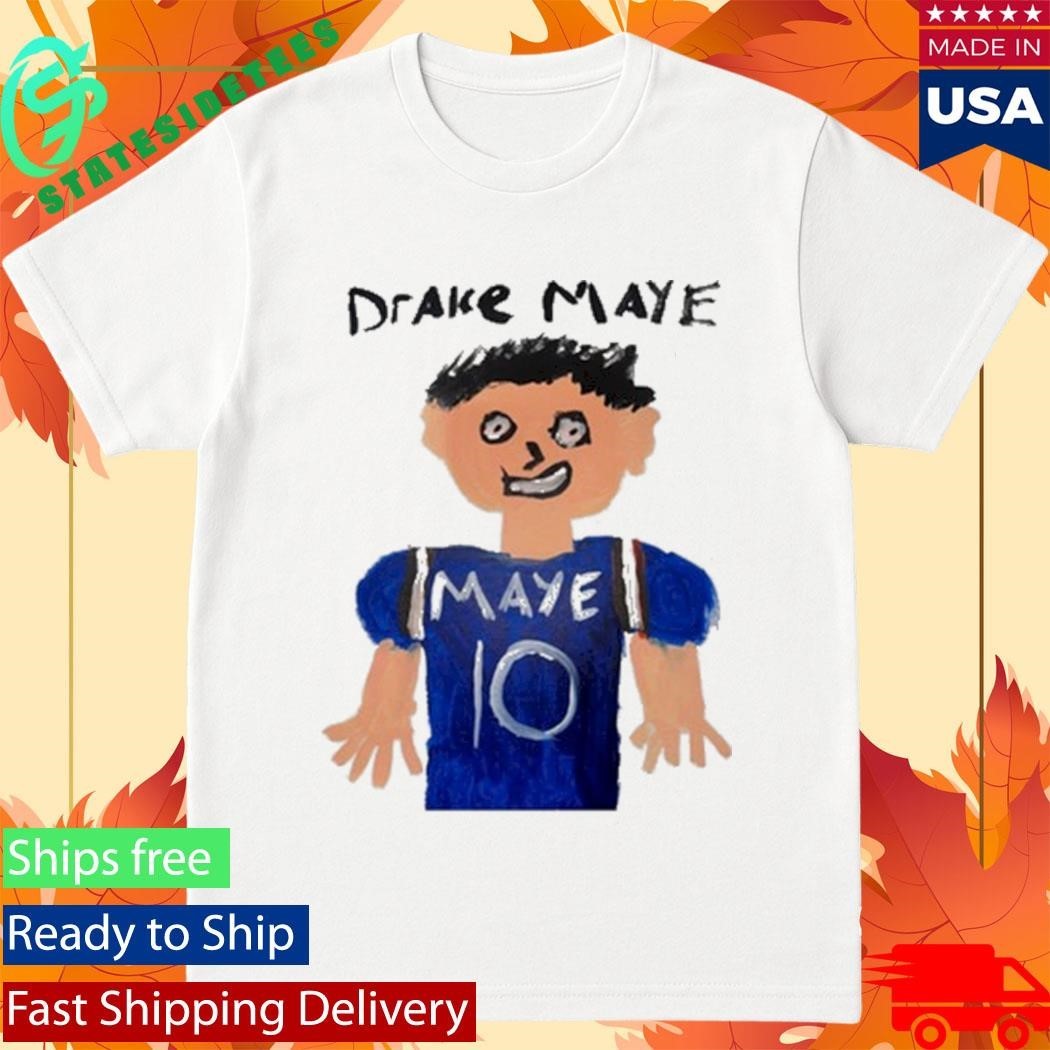 Drake Maye Painting White Shirt Unisex , , , Long Sleeve Tee