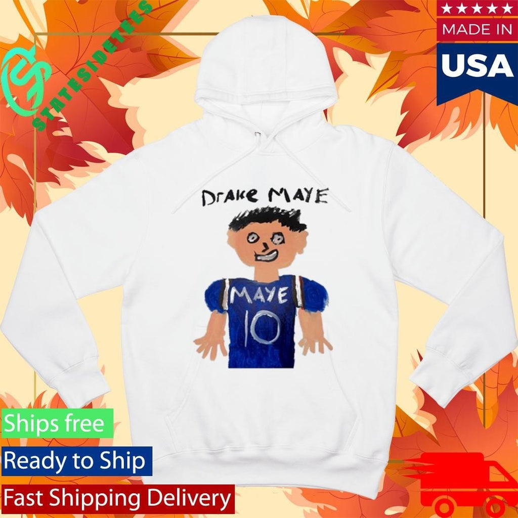 Drake Maye Painting White Shirt Unisex , , , Long Sleeve Tee
