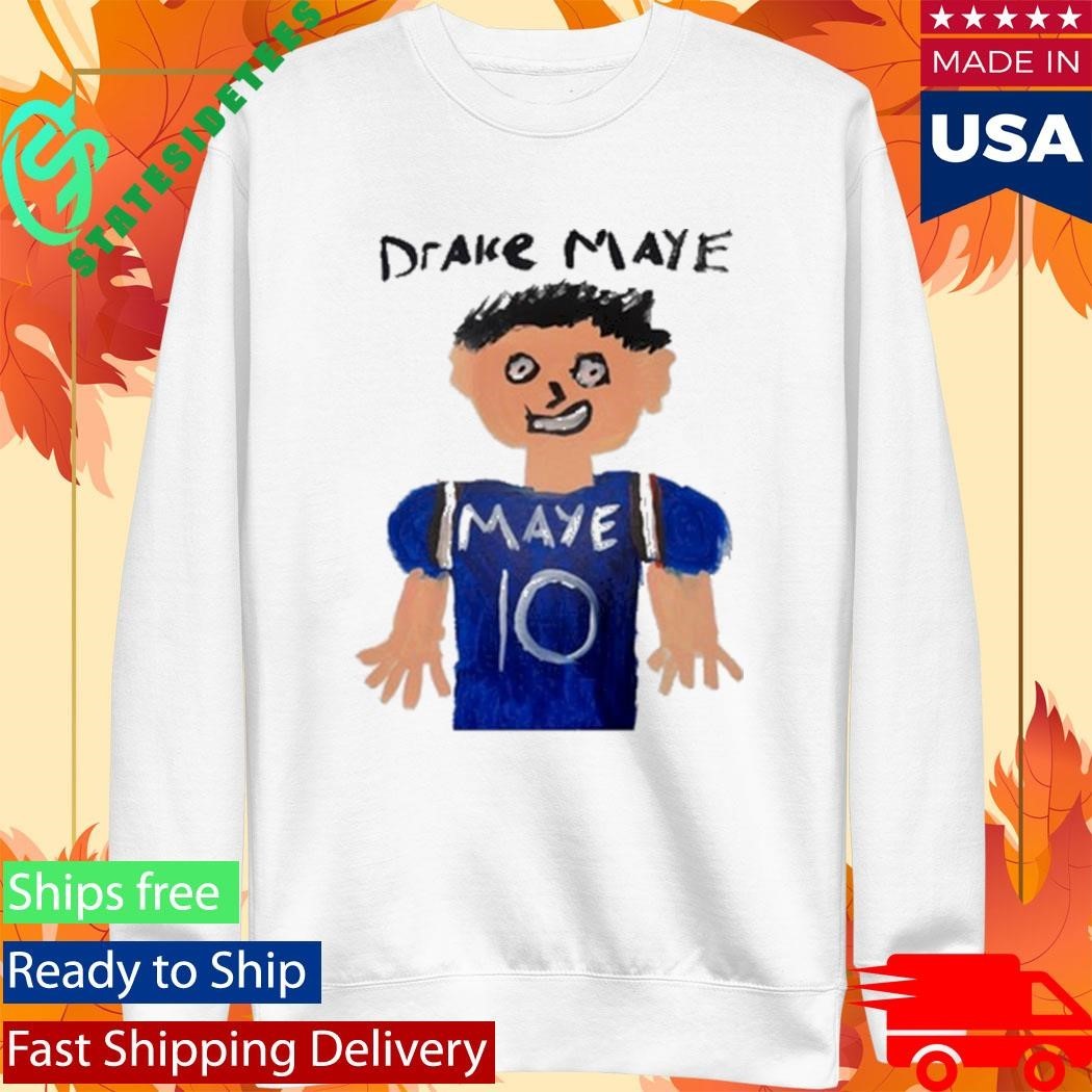 Drake Maye Painting White Shirt Unisex , , , Long Sleeve Tee