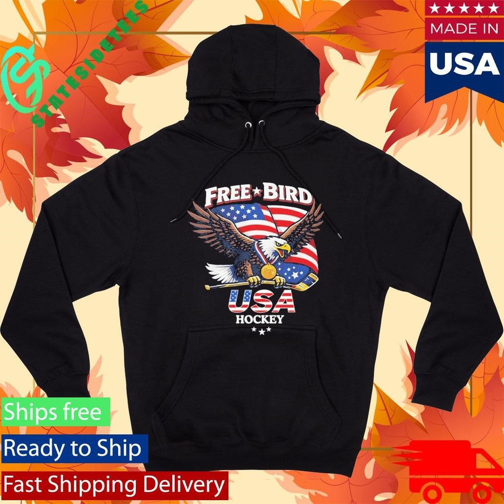 Eagle Free Bird Usa Hockey Shirt Unisex , , , Long Sleeve Tee