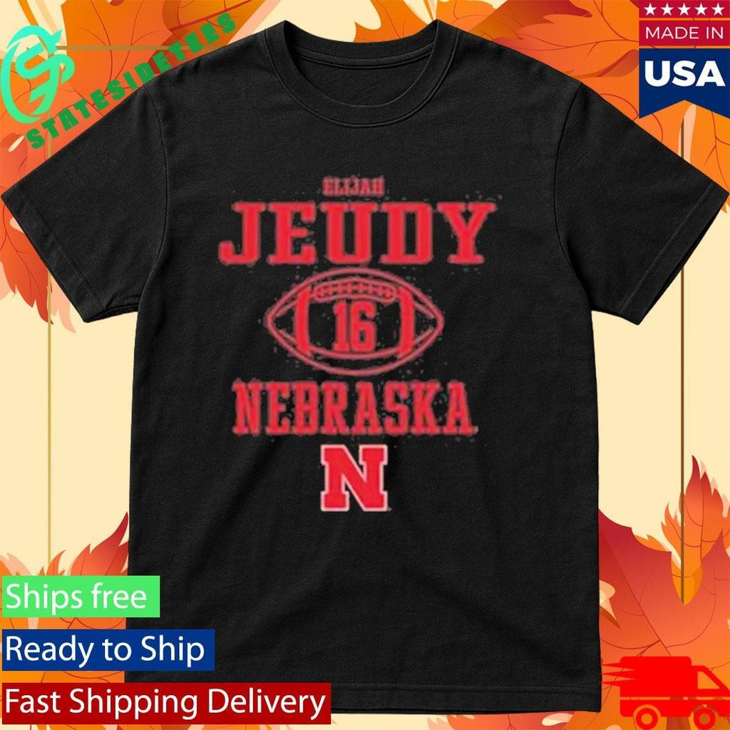 Elijah Jeudy Rally Mens Black Nebraska Cornhuskers Nil Sport Icon Shirt Unisex , , , Long Sleeve Tee