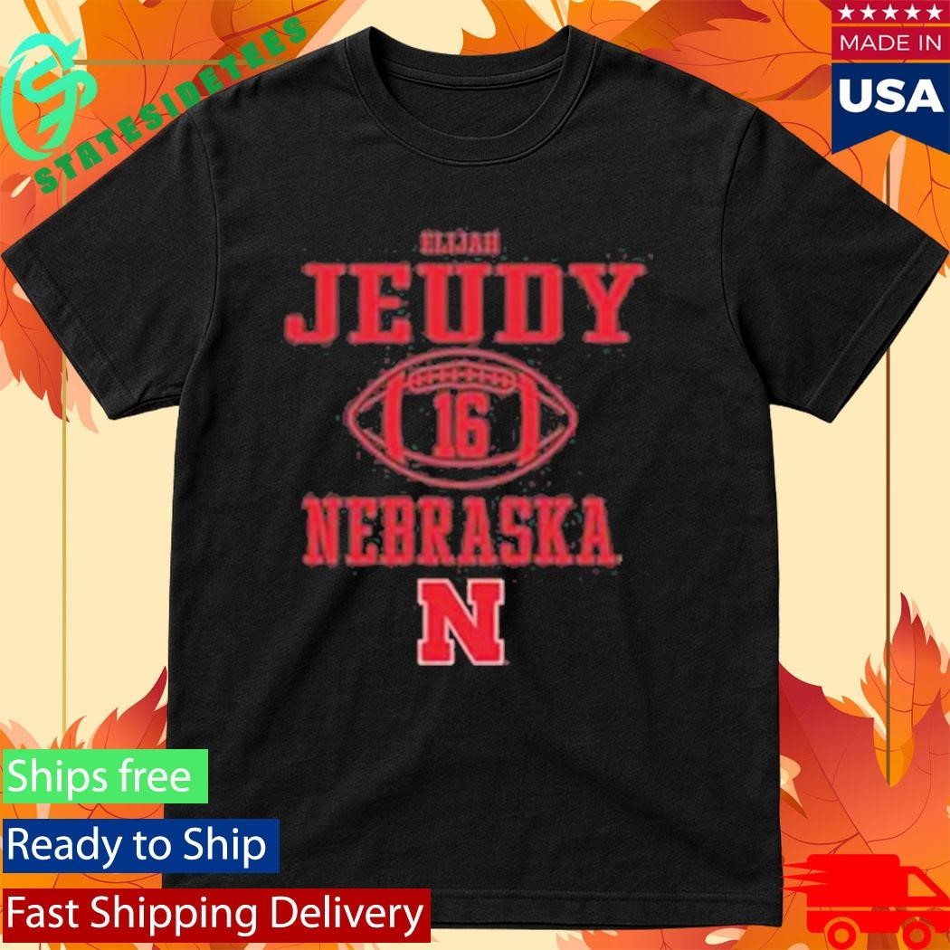 Elijah Jeudy Rally Mens Black Nebraska Cornhuskers Nil Sport Icon Shirt Unisex , , , Long Sleeve Tee