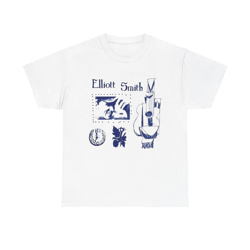 Elliott Smith Retro Music Short Sleeve Shirt Fans T-Shirts