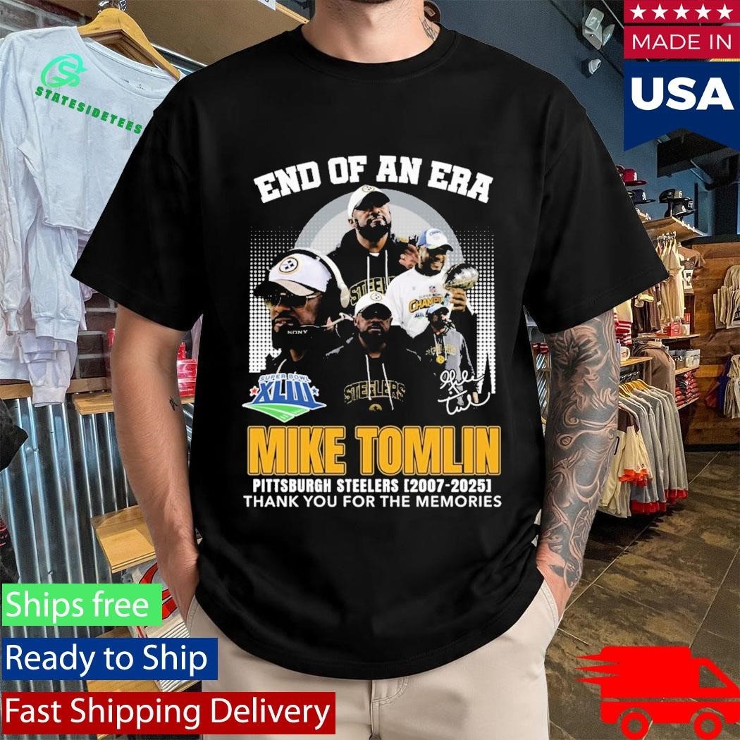 End Of An Era Mike Tomlin Steelers 2007 2025 Thank You For The Memories Shirt Unisex , , , Long Sleeve Tee