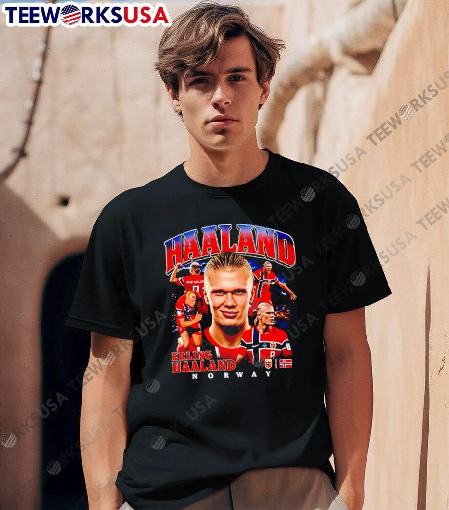 Erling Haaland Fan Art Graphic Haaland Erling Norway T-Shirt