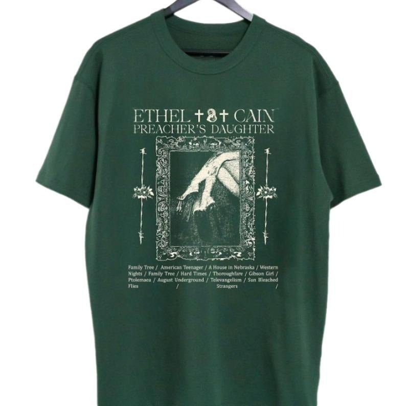 Ethel Cain 90s Shirt Preacher'S Daughter Shirt Ethel Cain Concert Tour Streetwear Classic Collar T-Shirts