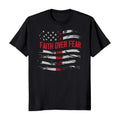 Faith Over Fear American Flag Patriotic T-Shirts