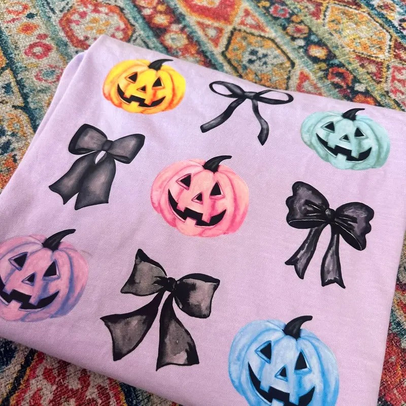 Fall Coquette Pumpkin Bow Comfort Colors T-Shirts