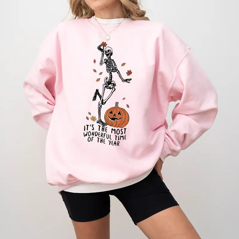 Fall 'S Most Time Dancing Skeleton Pumpkin Skeleton Fall Halloween Halloween Skeleton Shirt Spooky Season Pumpkin Shirt T-Shirts