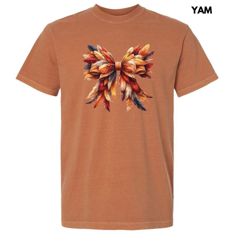 Feather Autumn Bow Comfort Colors 'NLB T-Shirts