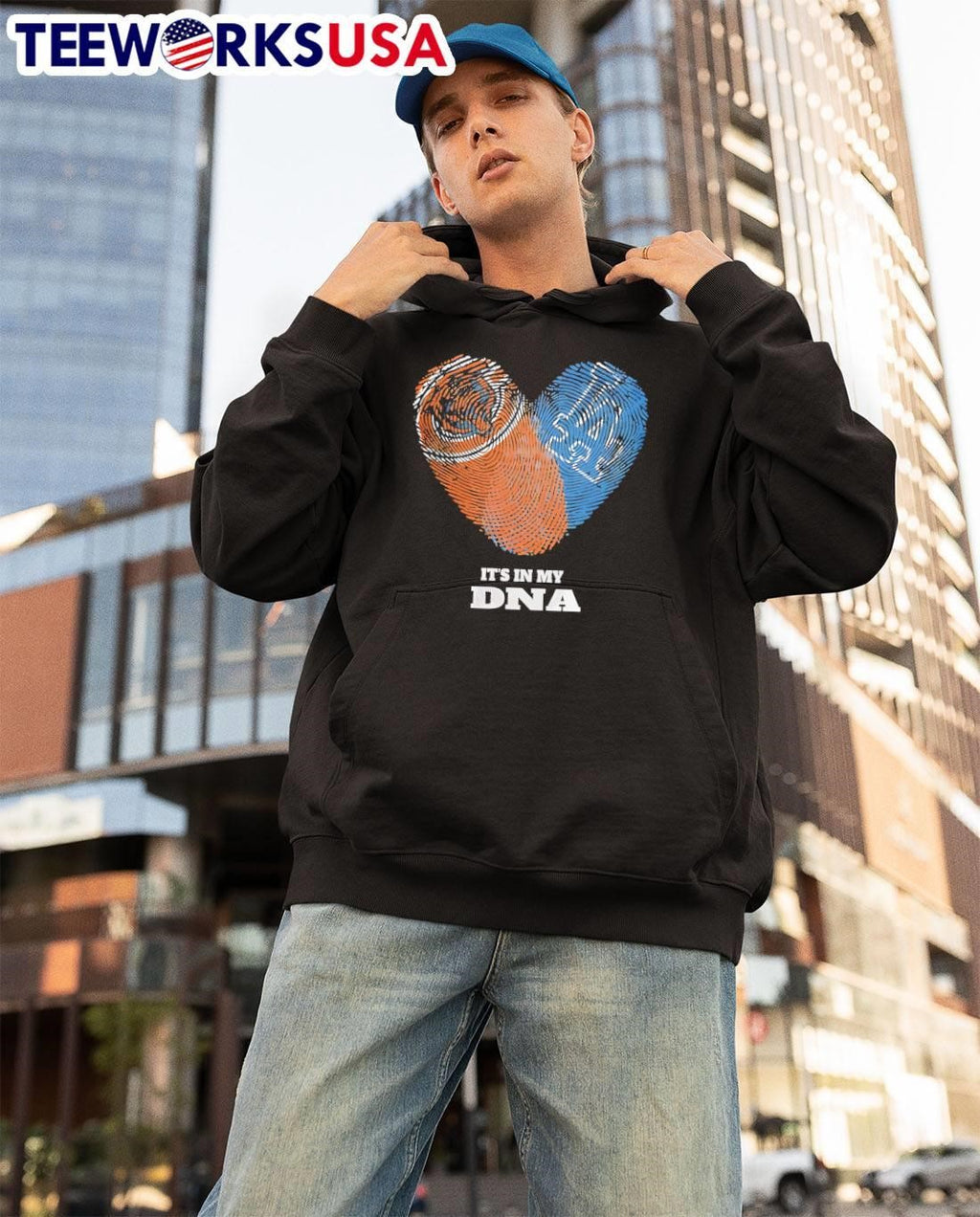 Fingerprint Heart It Is In My DNA Auburn Tigers T-Shirt