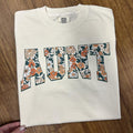 Floral Auntie Comfort Color T-Shirts