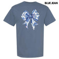 Floral Blue Big Bow Comfort Colors 'NLB' T-Shirts