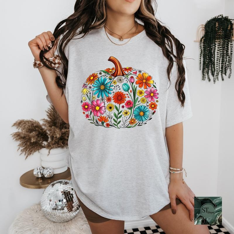 Floral Pumpkin T-Shirts