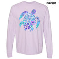 Floral Sea Turtle Long Sleeve Comfort Colors 'NLB' T-Shirts
