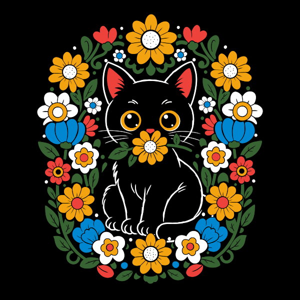 Floral Spirit Cat