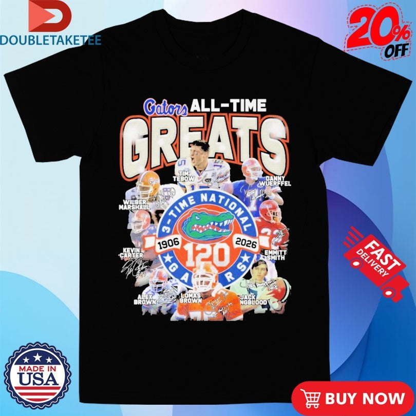 Official Florida Gators All-Time Greats 3 Time National 120 Seasons 1906-2026 Signatures