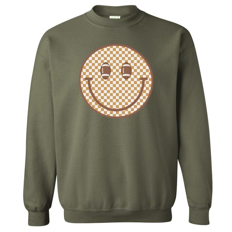 Football Checkered Happy Face 'NLB' T-Shirts