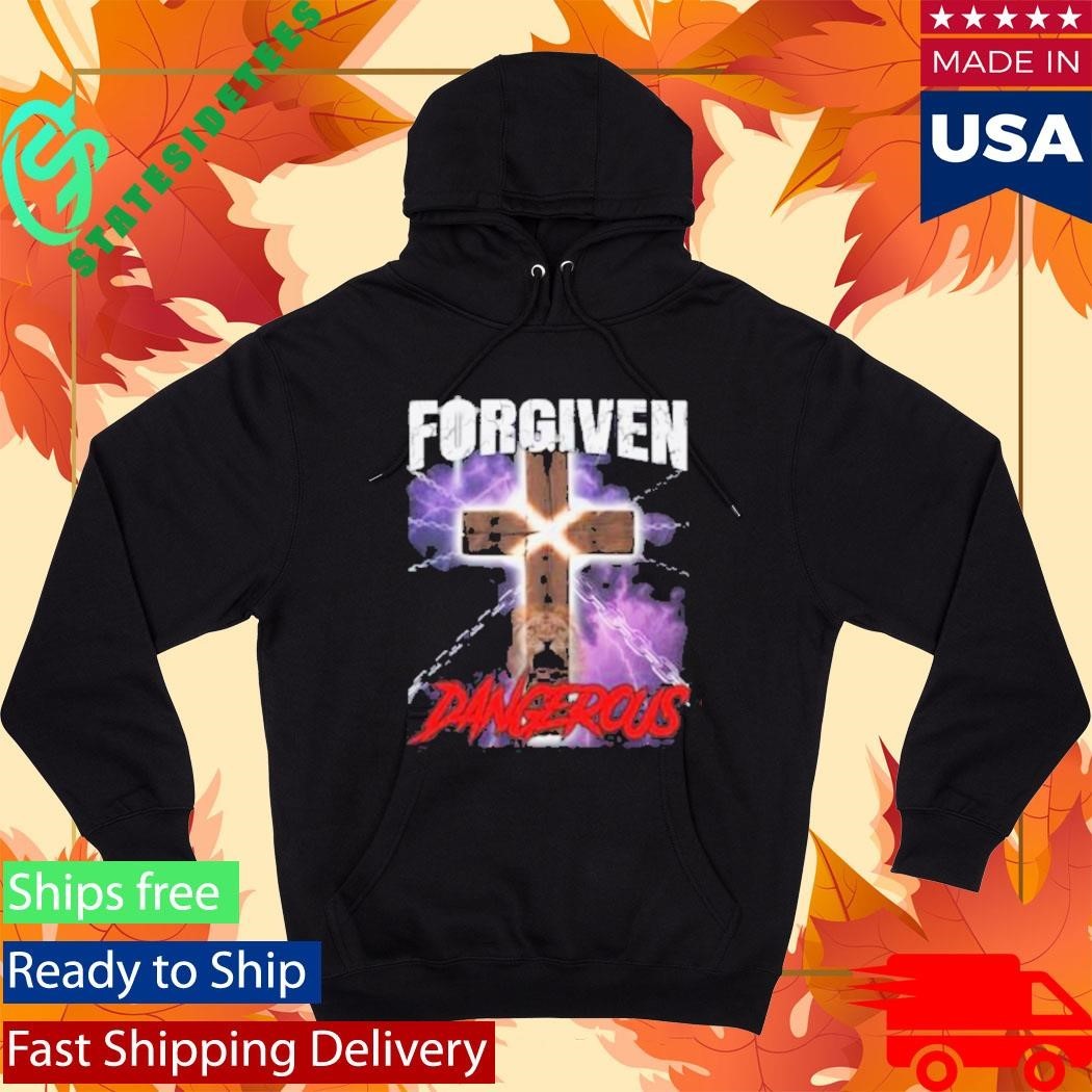 Forgiven & Dangerous Christian Lion Cross Shirt Unisex , , , Long Sleeve Tee