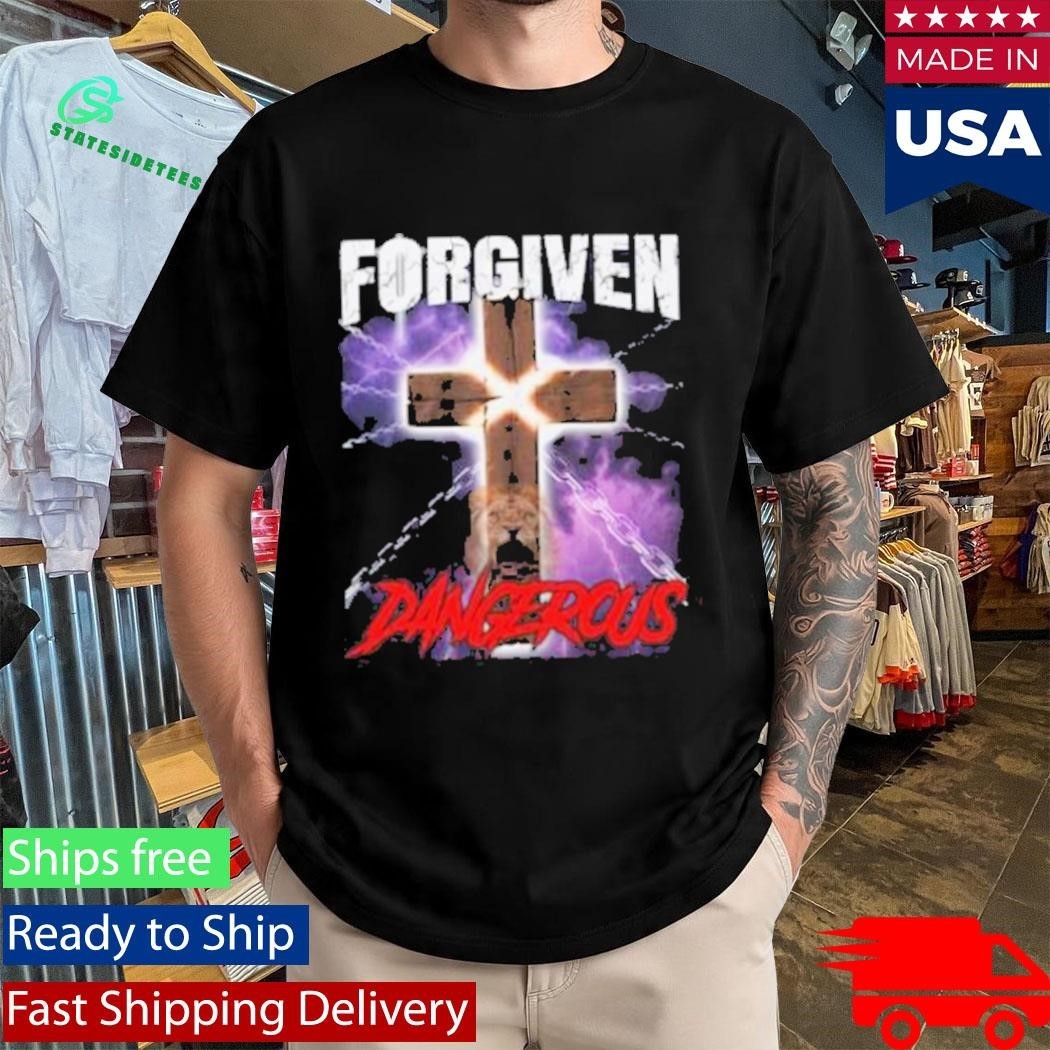 Forgiven & Dangerous Christian Lion Cross Shirt Unisex , , , Long Sleeve Tee