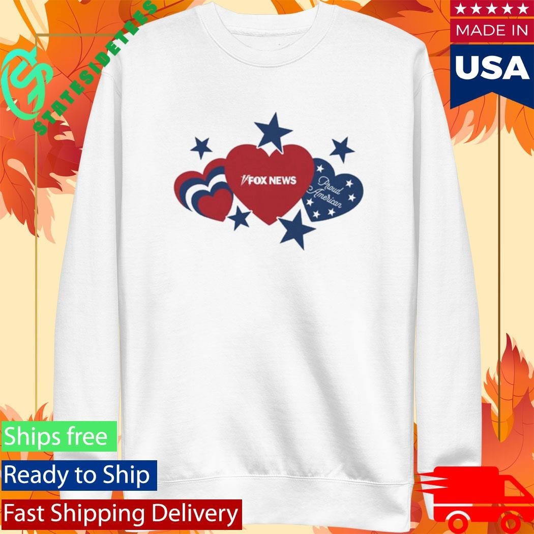 Fox News Proud American Hearts And Stars Unisex , , , Long Sleeve Tee