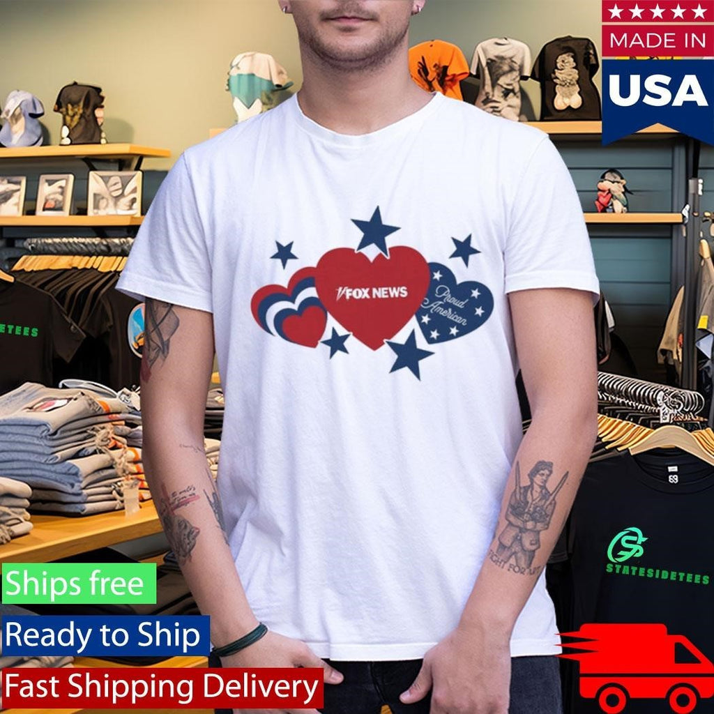 Fox News Proud American Hearts And Stars Unisex , , , Long Sleeve Tee