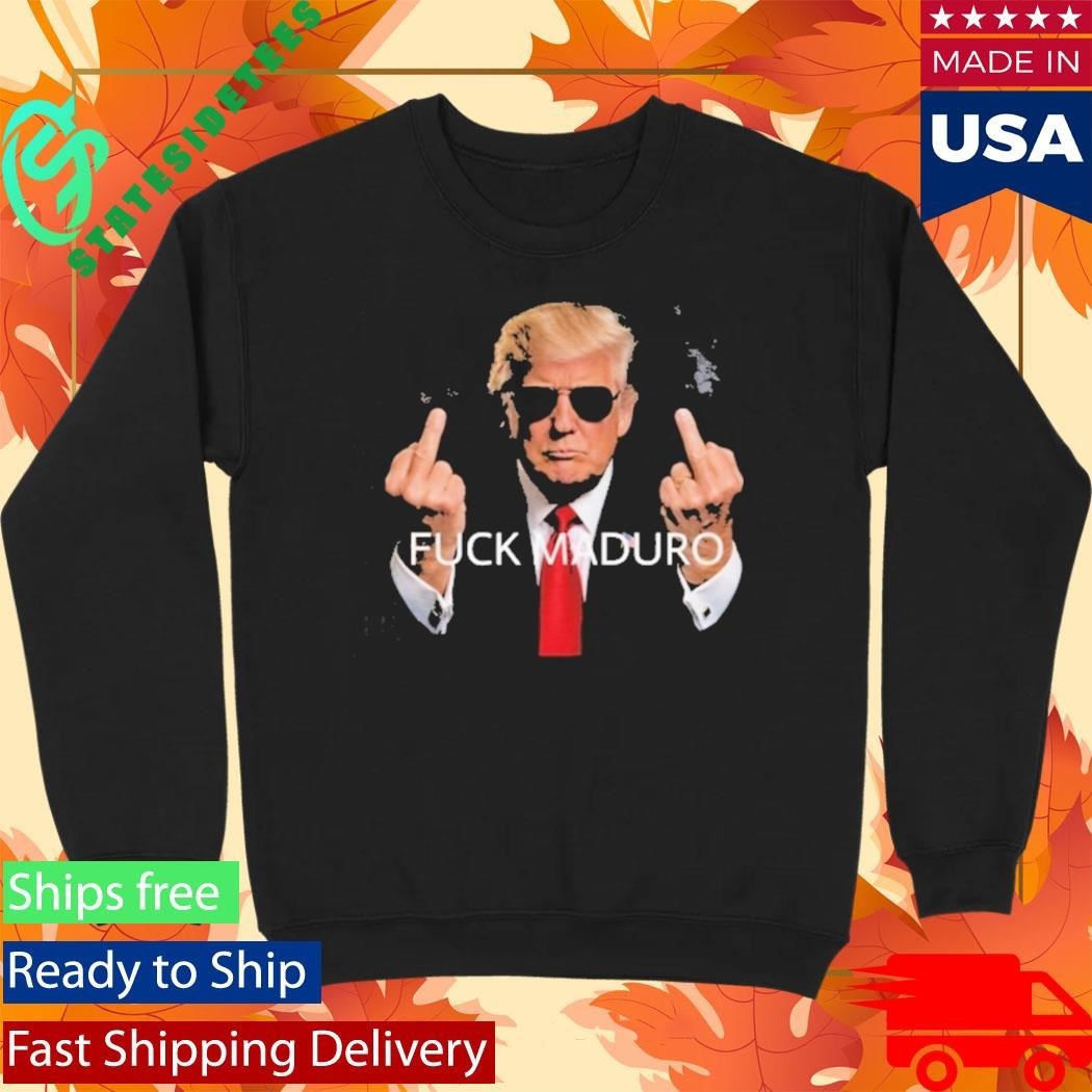 Fuck Maduro Donald Trump Middle Finger Shirt Unisex , , , Long Sleeve Tee