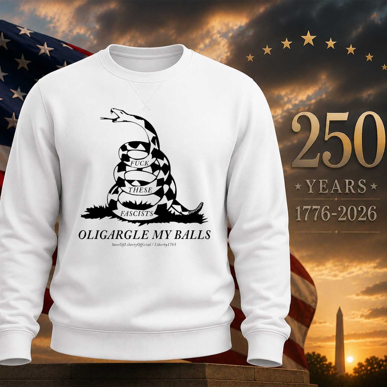 Fuck These Fascists Oligargle My Balls Gadsden Flag Shirt