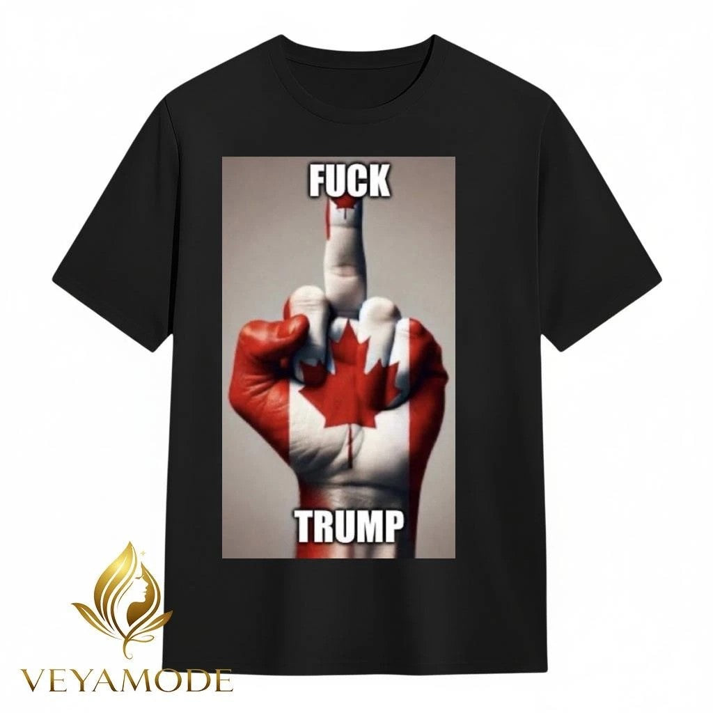 Fuck Trump Canada flag hand tee Unisex , , , Long Sleeve Tee