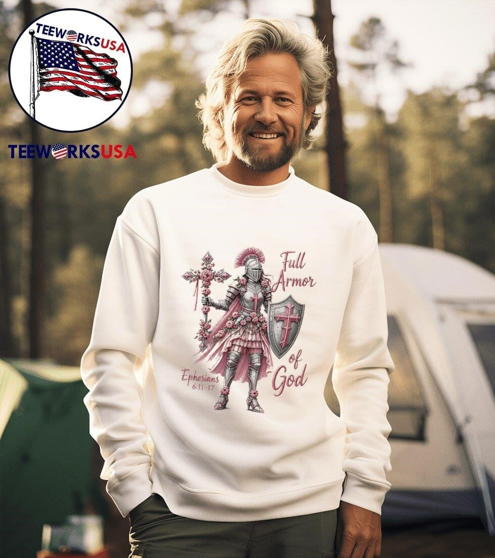 Full Armor Of God Ephesians 6 11 17 Knight With Flowers Shirt