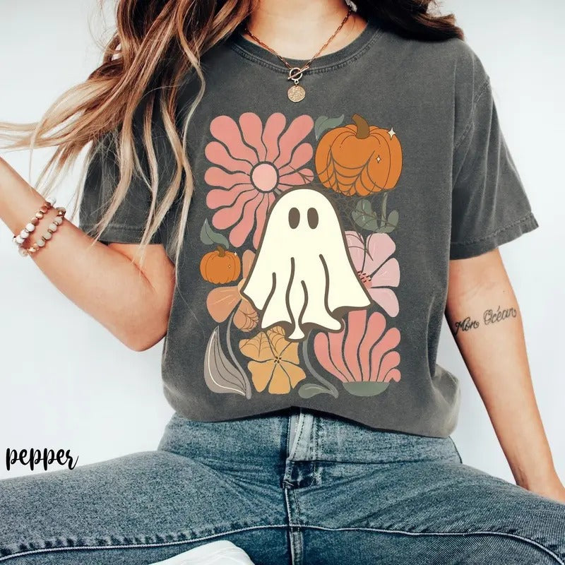 Funny Cat Shirt Dead Inside But Floral Ghost Halloween Shirt Pumpkin Fall Boho Spooky Season ShirtStill Love Cats Black Cat Halloween Shirt Ghost Shirt Womenswear Tops T-Shirts