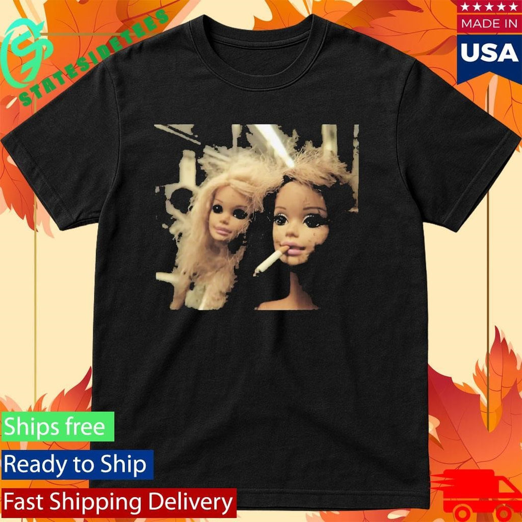 Funny Distressed Doll Smoking Shirt Unisex , , , Long Sleeve Tee